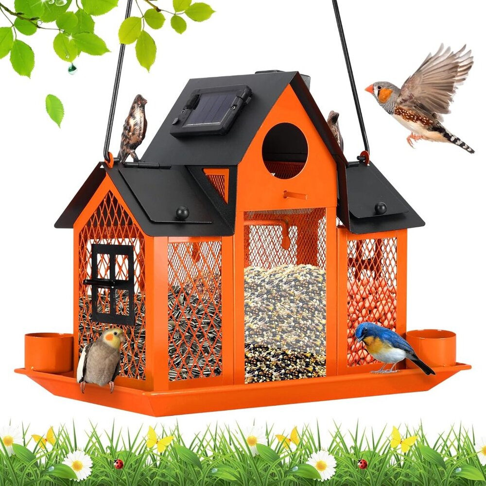 Metal Wild Bird Feeder for Outdoors, Large Cardinal Bird Feeder Birdhouses